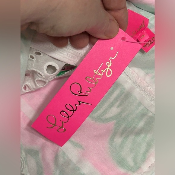 New! Lilly Pulitzer Gabriella Eyelet Lace Tropical Floral Top - Picture 7 of 11